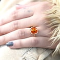 thumbnail image 2 of JEWELSBYASAILOR 10MM Ceylon Fanta Sapphire Ring / Bridal Engagement Jewelry / Yellow Gold Plated Silver / Holiday Gift For Love, 2 of 2