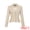 Beige, variant on Women's Vintage Shawl Collar Ruffle Hem Short Blazer M Black