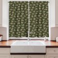 thumbnail image 2 of Ambesonne Garden Kitchen Curtains, Minimalist Spring Blossoms, 55"x36", Army Green and Pale Pink, 2 of 3