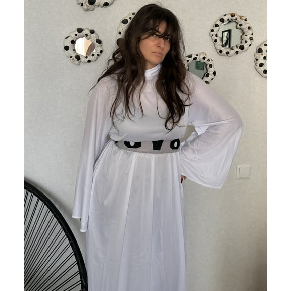 HPO Adult Women’s Hooded Princess Robe Costume – White Cloak Dress for Halloween & Cosplay Events