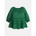 thumbnail image 5 of Terra & Sky Women's Plus Eyelet Trim Swing Top with Elbow Length Sleeves, Sizes 0X-5X, 5 of 5