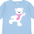 thumbnail image 4 of Inktastic Polar Bear, White Bear, Ice Skating Bear, Scarf Boys or Girls Long Sleeve Toddler T-Shirt, 4 of 5
