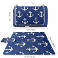 thumbnail image 2 of WYYP Anchor Pattern Symbolism Square Outdoor Picnic Mat for Camping Hiking Festivals, Portable Beach Blanket for Park Grass, Waterproof Picnic Blanket for Outdoor Activities 58.3x58.3in, 2 of 6