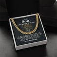 thumbnail image 4 of To My Son Stand Tall Even If You Fall Cuban Link Chain Necklace Gift For Son, Cuban Link Chain, Stainless Steel or Yellow Gold, Message Card & Gift Box, 4 of 5
