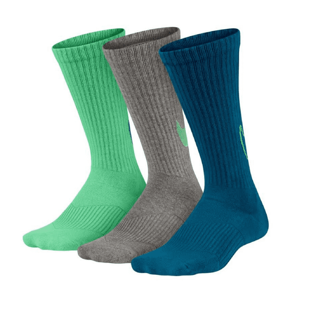 Nike Nike Boys Big Swoosh Crew Socks 3 Pair, 13C3Y/67(Sock Size