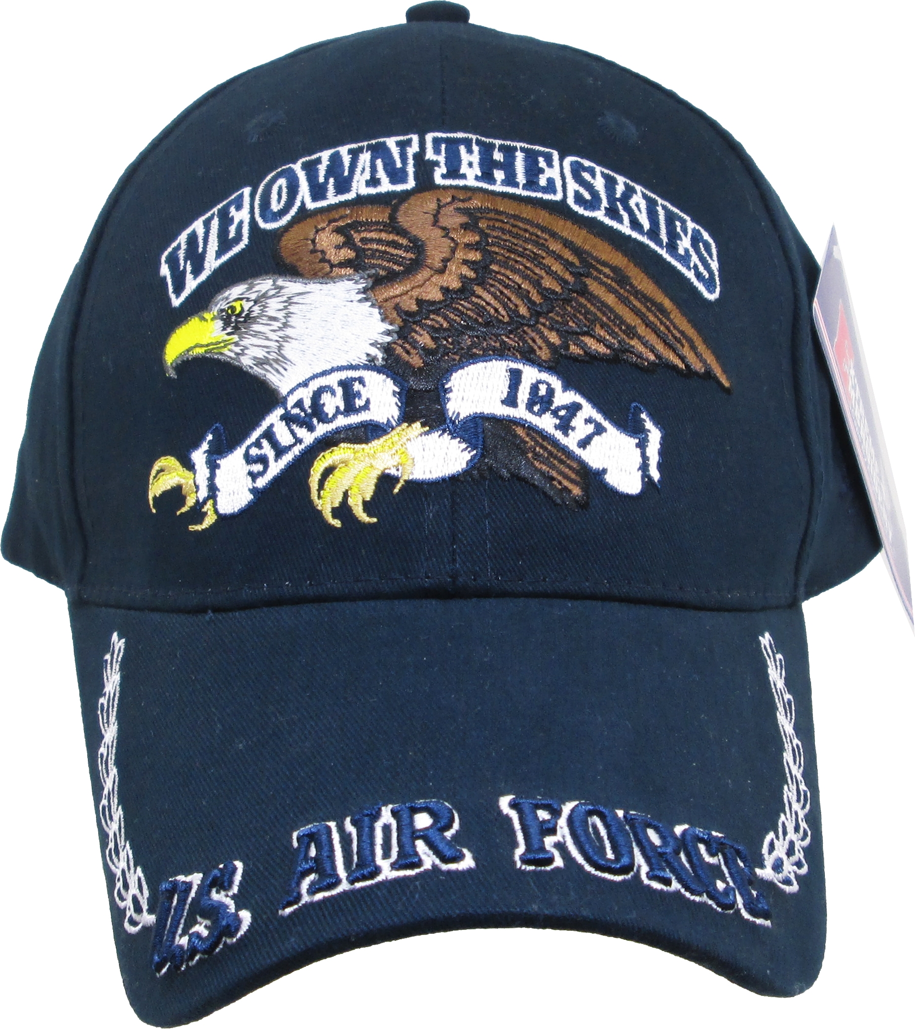 US Air Force We Own The Skies with Eagle Mens Cap [Dark Navy Blue - Adjustable] - image 1 of 2