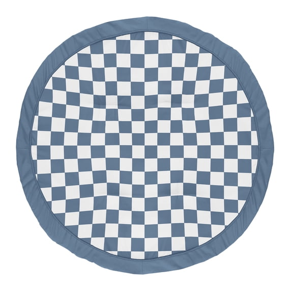 Sweet Jojo Designs Blue Gingham Checkered Plaid Boy Baby Tummy Time Play Mat