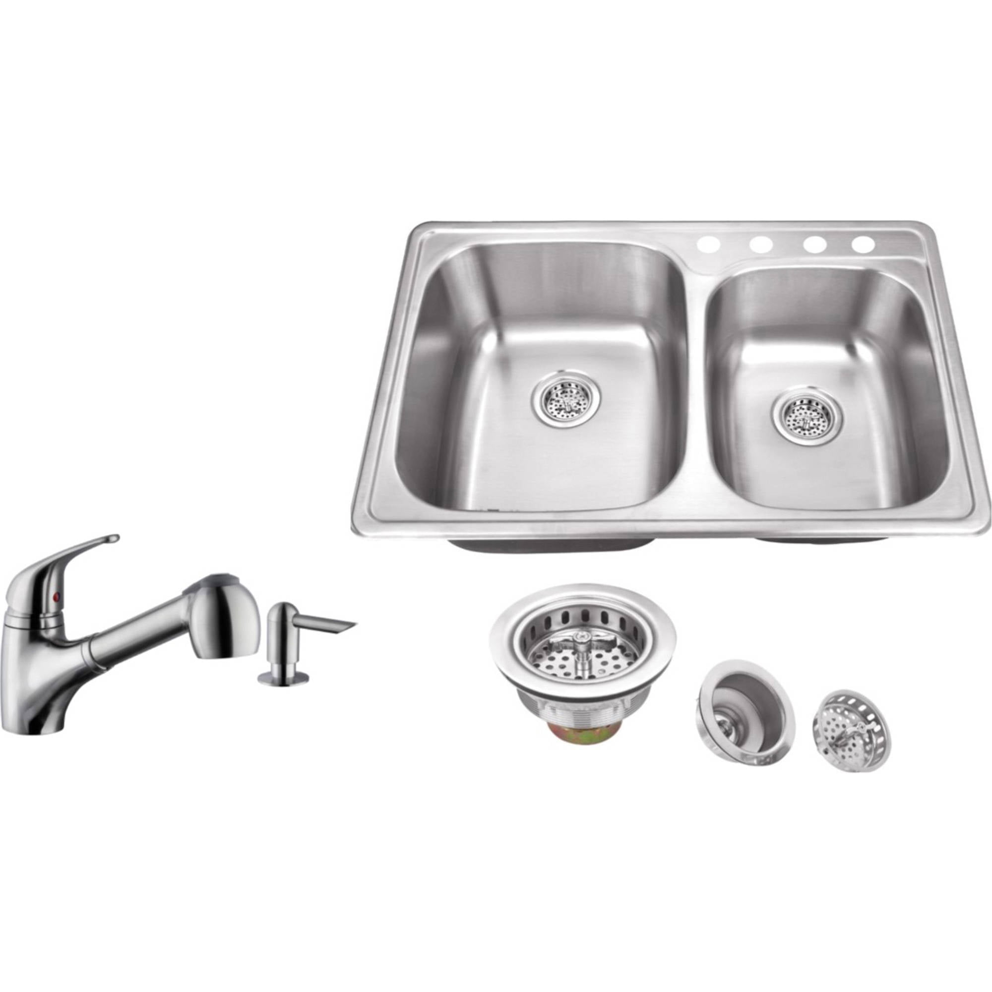 Magnus Sinks 33 1 8 In X 22 20 Gauge Stainless Steel Double Bowl