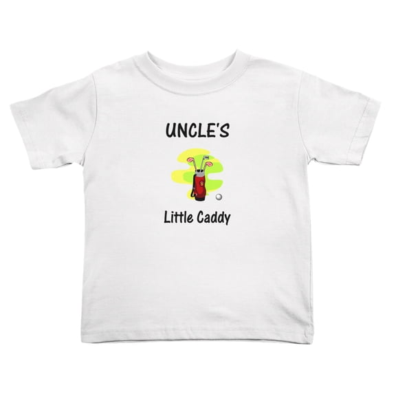 Uncle's Little Caddy Funny Toddler T Shirts for Boys Girls (White, Youth L)