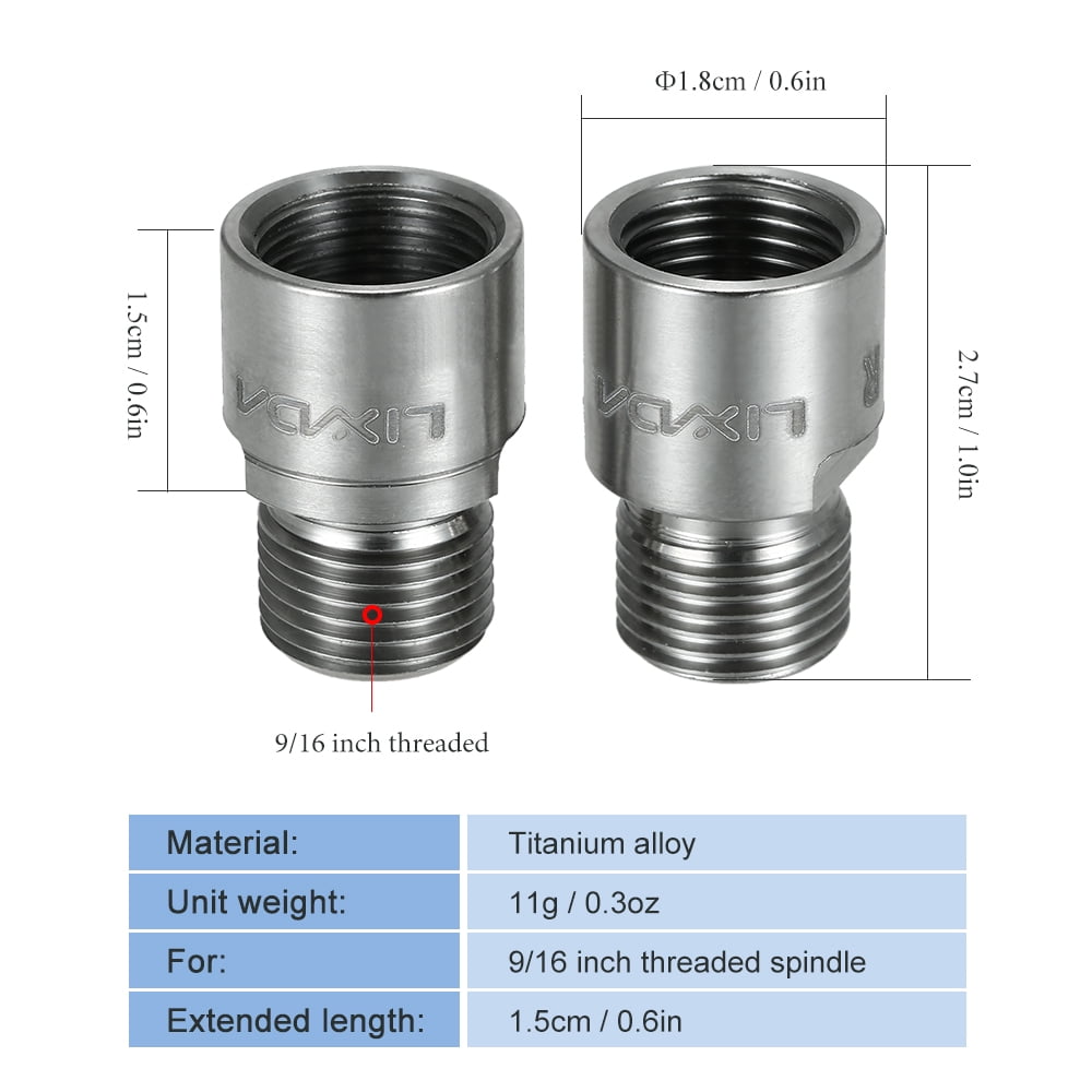 Pedals Extenders Adapter 27.5mm 1//2/" to 9//16/" Black. New