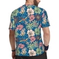 thumbnail image 2 of Wukai Colorful Flowers Print Men's Short-Sleeved Mesh T-Shirt,Quick-Dry Short Sleeve Workout T-Shirt-Small, 2 of 8