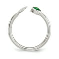 thumbnail image 2 of Sterling Silver Green Glass Bead 4-Leaf Clover Adjustable Ring QR6330, 2 of 3