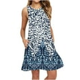 thumbnail image 2 of Qiopertar Robe d'Été Décontractée Sans Manches à Col Rond Imprimée pour Femmes, Robe Ample en Solde, Livraison Gratuite à Moins de 5$, jusqu'à 90 % de Réduction, 2 of 6