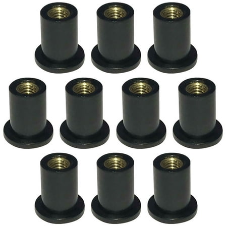 unbranded  10 Pcs Metric Nut Rubber Well Nuts Motorcycle Parts Wheel Windscreen Child Black