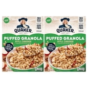 (2 pack) Quaker Puffed Granola Apple Cinnamon, 17 oz