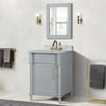 thumbnail image 2 of Bellaterra Home 800632-24BL-LG 24 in. Single Vanity with Carrara Marble Top, Light Gray & White, 2 of 7