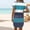 Blue, variant on Business Casual Dress Contrast-Colored Striped Loose Pocket Short-Sleeved Dress for Women's Casual Dress