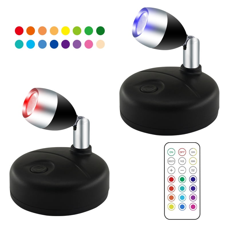 Details about   2 Pack Wireless Spotlight Led Picture Accent Light Rotatable Head Paintings NEW 