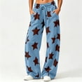 thumbnail image 2 of Levmjia Women's Star Print Wide Leg Pants High Waisted Casual Loose Fit Pants with Pockets Drawstring Elastic Waist Sweatpants for Women, 2 of 9