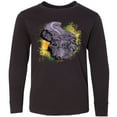 thumbnail image 3 of Inktastic Colorful Lurking Gator Long Sleeve Youth T-Shirt, 3 of 5