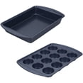 thumbnail image 4 of Wilton Diamond-Infused Non-Stick Bakeware Set 7-Piece Navy Color Baking Pan Set Cake, Muffin, & Bread Pans, 4 of 17