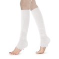 thumbnail image 2 of Gustave 2 Pairs Women Knee High Leg Warmers Girls Knit Long Footless Socks Pleated Ruffle Thermal Boot Socks for Yoga Dance - White, 2 of 6