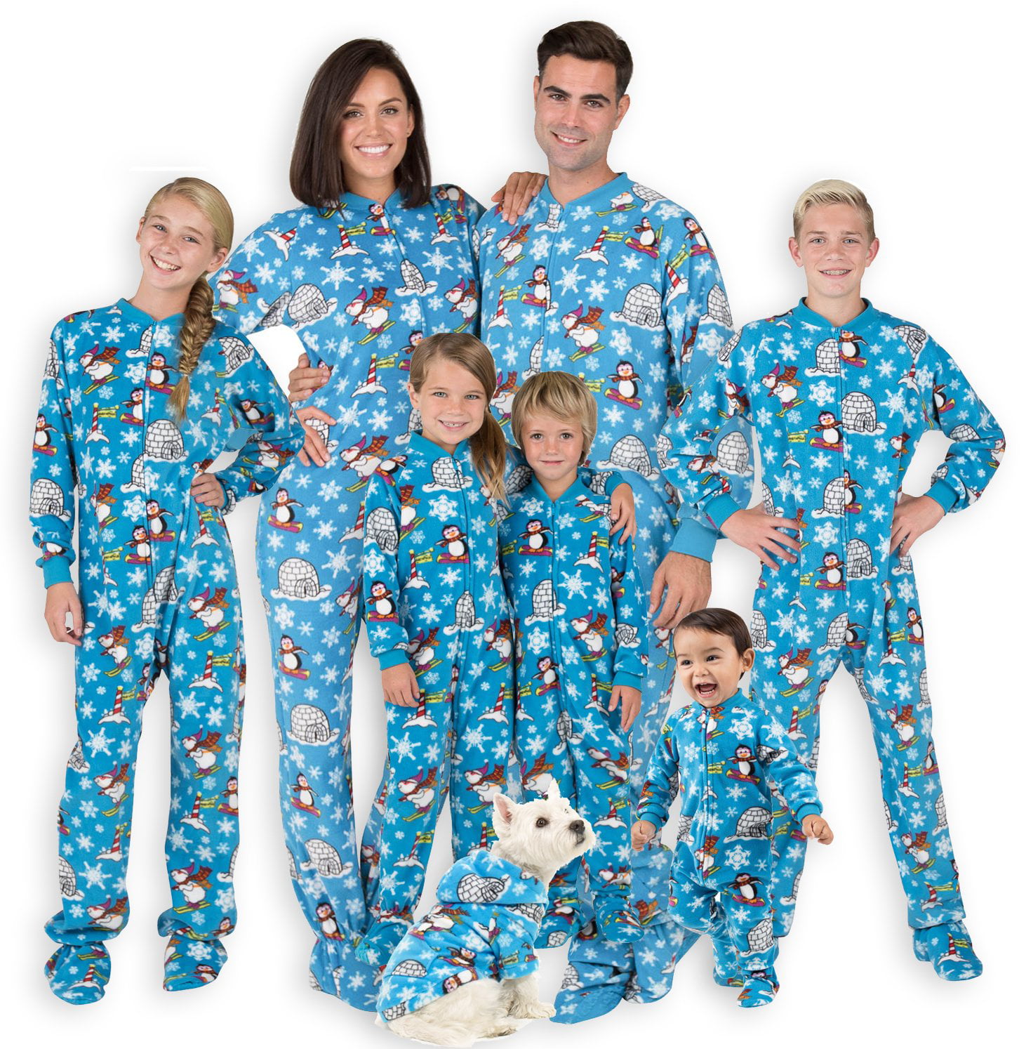 Family Matching Arctic Playground Onesies for Boys Girls Footed Pajamas Wom...