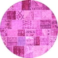 thumbnail image 1 of Ahgly Company Indoor Round Patchwork Pink Transitional Area Rugs, 6' Round, 1 of 4