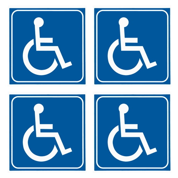 Uxcell 3x3 Inch Handicap Sign Stickers, Vinyl Accessible Sign Disabled Symbol Weatherproof for Wheelchair Person 4Pcs