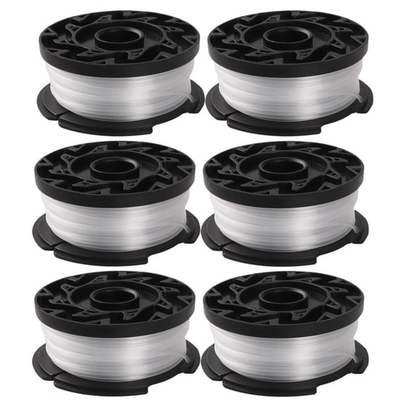 6PCS Replacement String Trimmer Nylon Grass String Trimmer Mower Line Wire Replacement Spool Compatible for BLACK DECKER