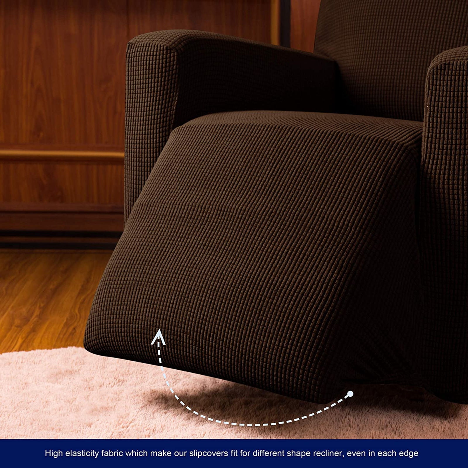 Stretch Recliner Chair Slipcover, 1-Piece Soft Armchair Cover Washable Sofa Cover Non Slip