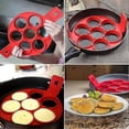 thumbnail image 4 of Moldes para panqueques, molde de silicona para hornear huevos, aro para panqueques, aros para huevos redondos de silicona antiadherentes, 7 agujeros, 4 of 5