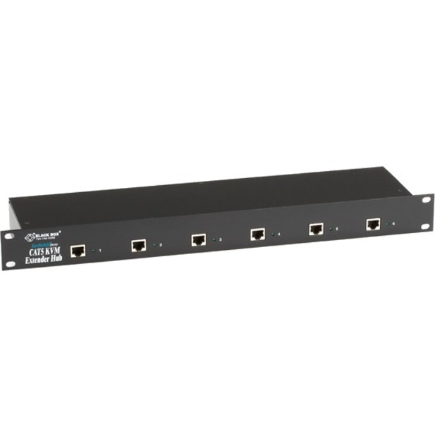 Restored BLACK BOX ACU1006VRA 6-Port Rackmount CAT5 KVM Extender Hub with Bidirectional Serial and Stereo Audio (Refurbished)