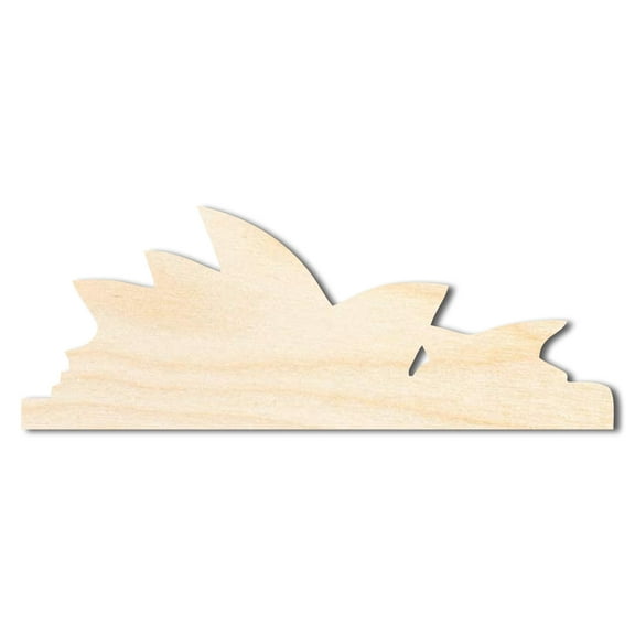 Unfinished Wood Sydney Opera House Shape | DIY Craft Cutout | up to 46" DIY 12" / 1/2"