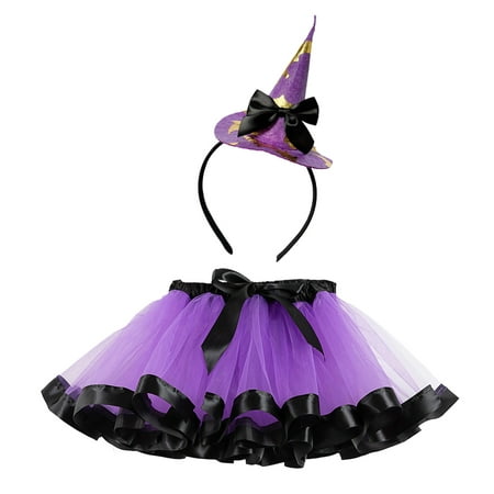 

ZMHEGW Toddler Baby Girl Dress Kids Pumpkin Dance Party Cartoon Tulle Skirt Ballet Skirts Hairband Set Girls Outfits 2-4 Years