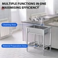 thumbnail image 3 of Garvee Utility Sink,28"Dx20"Wx24"H,Stainless Steel Sink with Hot & Cold Hoses,Storage Shelve,Faucet for Kitchen,Laundry Room,Backyard,Garage, 3 of 8