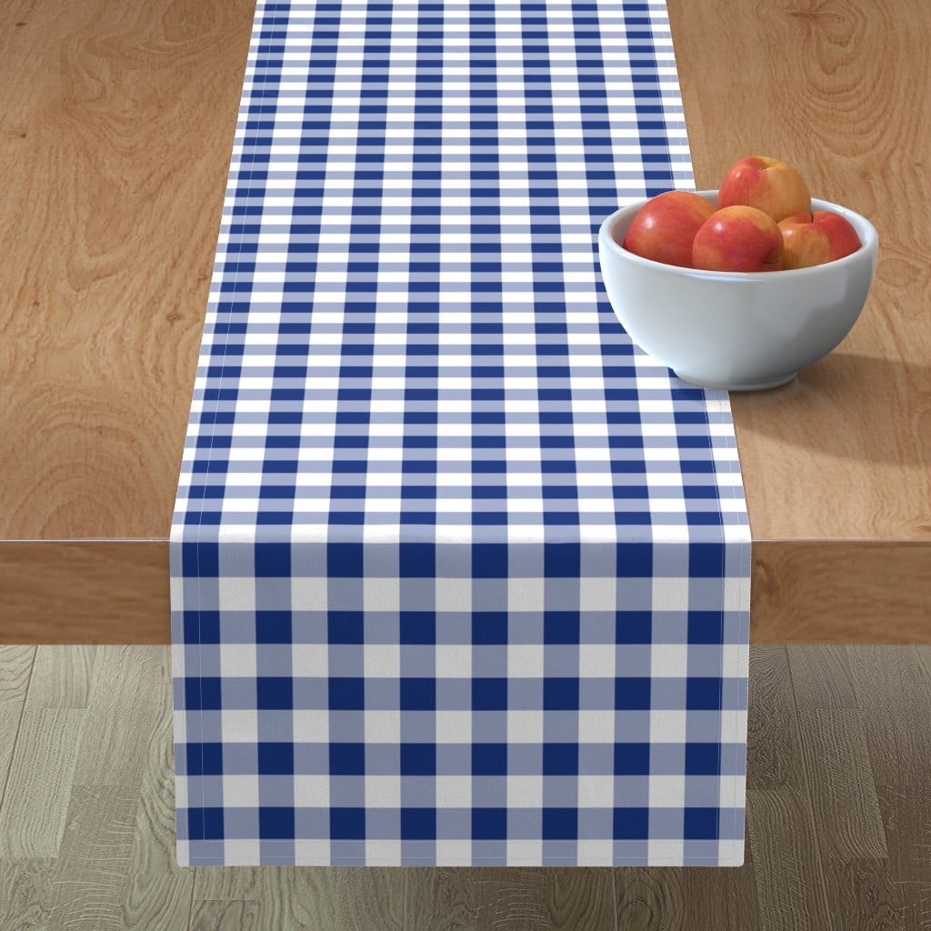 Gingham Check Blue And White Savoy 100% Cotton Sateen Sheet Set by Roostery Gingham Check Blue And White Savoy 100% Cotton Sateen Sheet Set by Roostery