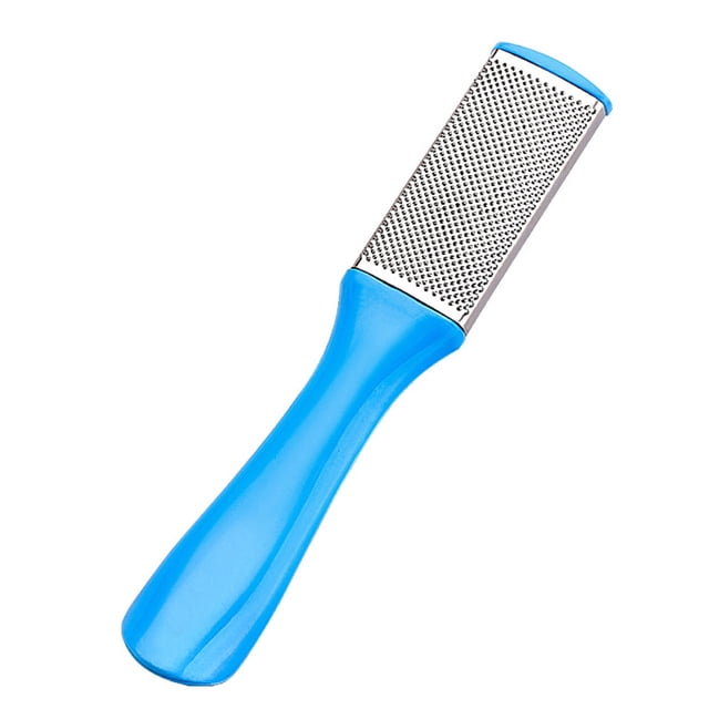 Qarigey Portable Foot File Stainless Steel Scrubber Remover Removers Salon Householde Beauty Tools Plastic Callus Handle Cuidado de los pies Azul 17x3.2x0.8 cm Qarigey CE1371-00B
