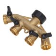 thumbnail image 1 of Water Splitter, Integrated Casting Ball Valve Water Distributor Rust Proof   For Garden Watering, 1 of 8