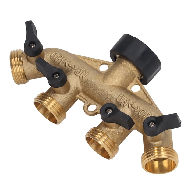 Water Splitter, Integrated Casting Ball Valve Water Distributor Rust Proof For Garden Watering