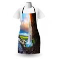 thumbnail image 3 of Iceland Apron, Seljalandsfoss Waterfall During Sunset Scenery Cloudscape Wilderness, Unisex Kitchen Bib with Adjustable Neck for Cooking Gardening, Adult Size, Multicolor, by Ambesonne, 3 of 4