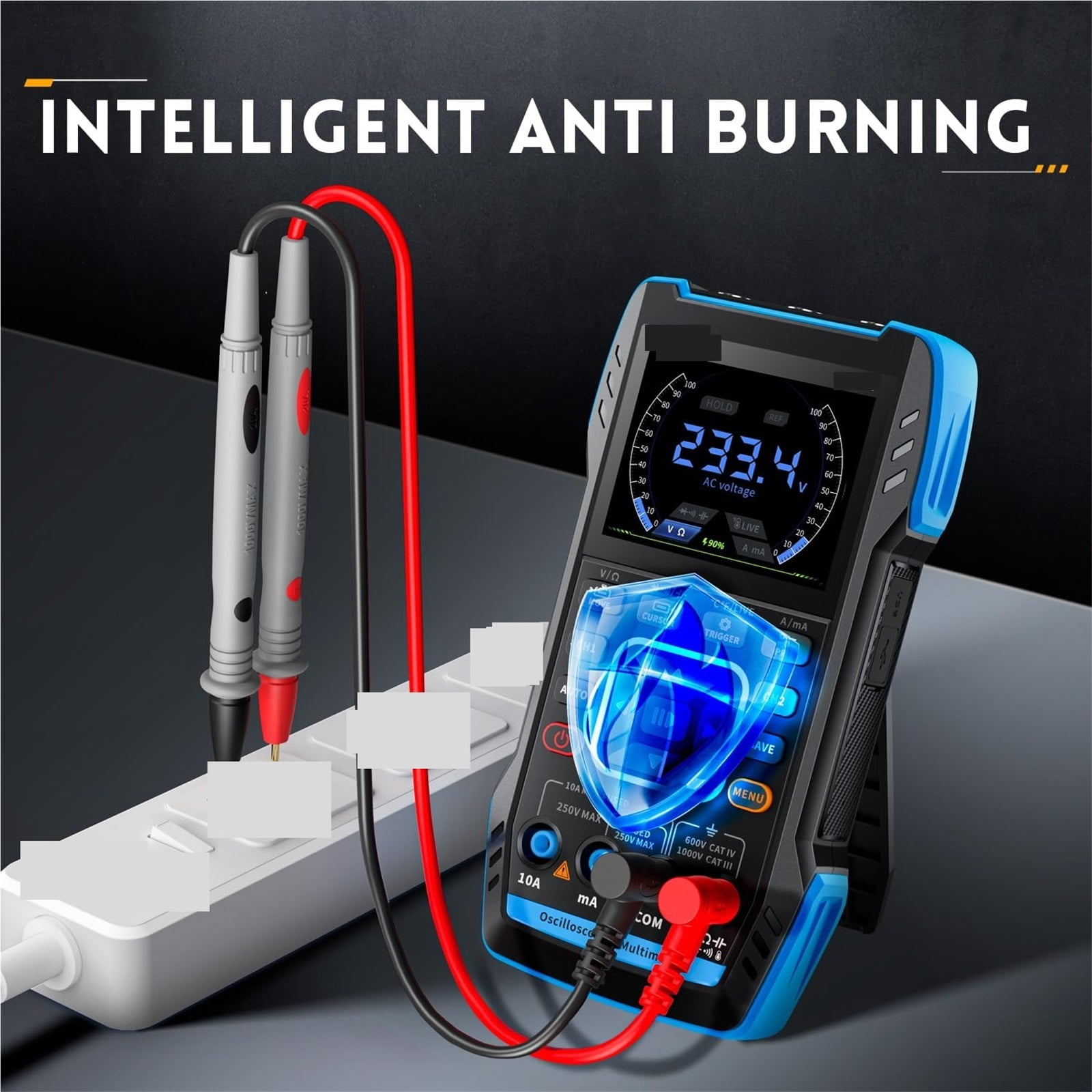 Handheld Oscilloscope Multimeter DDS Generator,10MHz,50MSa/s,10000 Counts,Voltage,Current,Capacitor,Resistor,Diode Test ,Battery Test