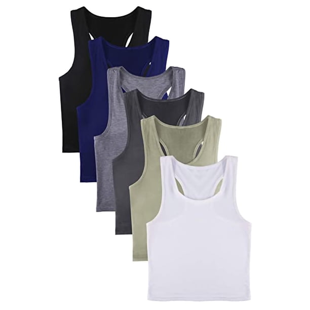 Prolriy - Blusa deportiva sin mangas para mujer, estilo deportivo, talla 6, multicolor, talla S