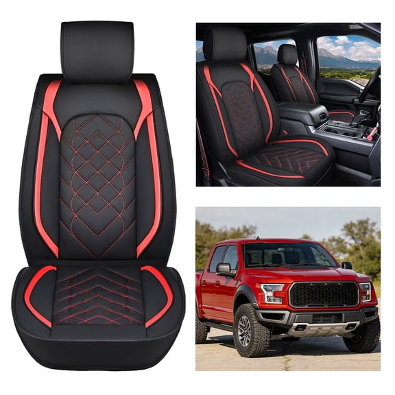 Nilight Car Seat Covers Custom Fit 2009-2024 F150 and 2017-2024 F250 F350 F450 Waterproof Wear-Resistant Leather Anti Slip Cushion Front Set (2PCS Front Seat Cover), 2 Years Warranty