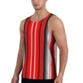 thumbnail image 2 of Uemuo Red Black and White Serape Blanket Stripes Pattern Men's Muscle Shirts Sleeveless Dry Fit Gym Workout Tank Top Lightweight Sports Tank Top Beach Tank Top, Loose-fit Sleeveless Shirt-4X-Large, 2 of 7