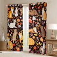 thumbnail image 2 of Feelyou Hippie Cat Black Out Curtains, Rustic Flower Curtains Pack of 2 (42x63 Each), 2 of 6