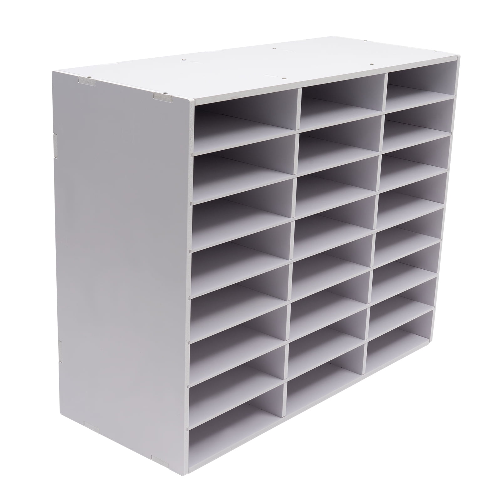 Dwellnix Literature Organizer 24-Compartment, Spacious Storage File Organizer, PVC Board with 132 lbs Load-Bearing, for Office and Home, White