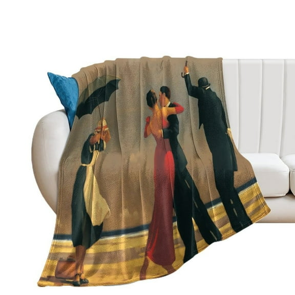 Jack Vettriano Singing Butler Luxury Flannel Blanket - Super Soft Anti-Static Plush Warm Blanket for Sofa Bed - Extra Large Cozy Blanket for Men and Women, Home Decor Gift.