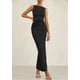thumbnail image 5 of Vestido midi PRETTYGARDEN para mujer 2025 con pliegues fruncidos, color negro, 5 of 9