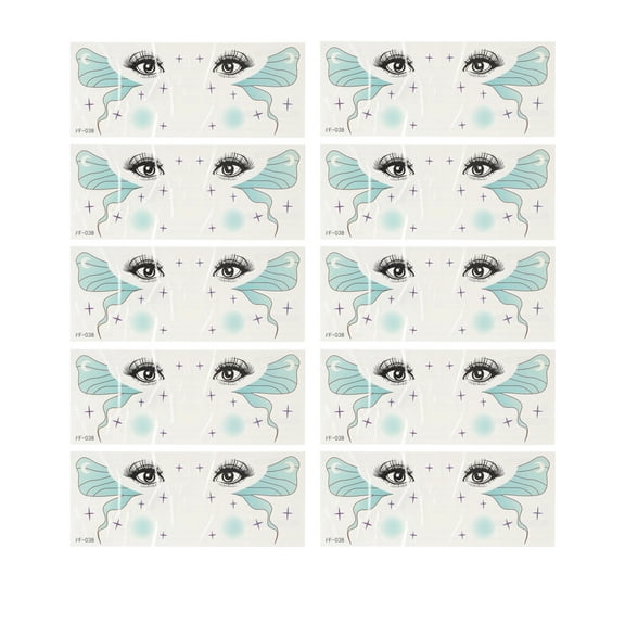 Unique Bargains 10 Pcs Realistic Fake Tattoos Butterfly Pattern Temporary Tatto Green